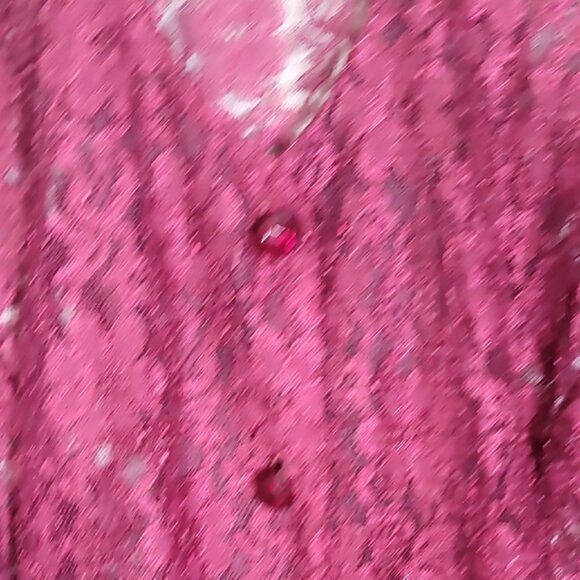 Vintage Women Sheer Lace Maxi Gown 22 Red Renaissance Corset Button Up Witch - Picture 5 of 15